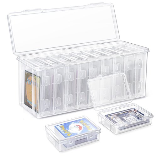 CollectHall 10 PCS Trading Card Storage Box Set, Plastic Top loaders Storage Box, Fit for Standard Cards, Top Loaders and Magnetic Card Holders