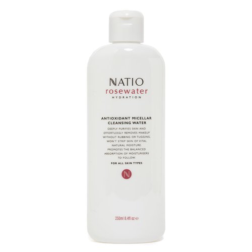Natio Australia Rosewater Hydration Antioxidant Micellar Cleansing Water, 8.4 oz - Makeup Remover Face Cleanser - Facial Cleanser for All Skin Types