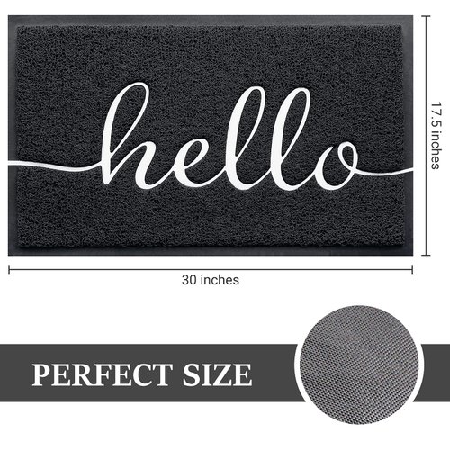 BeneathYourFeet Door Mat (30"x17.5",Black), Durable Welcome Mat Low Profile Floor Mat Front Doormat Non Slip Mats for Entryway, Patio, High Traffic Areas