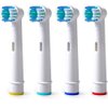 Replacement Brush Heads Compatible with Oral B Braun- Pack of 4 Precision Clean Electric Toothbrush Heads for Oralb PLUS 4 Bonus Protective Travel Covers – for Travel and Sanitary Convenience