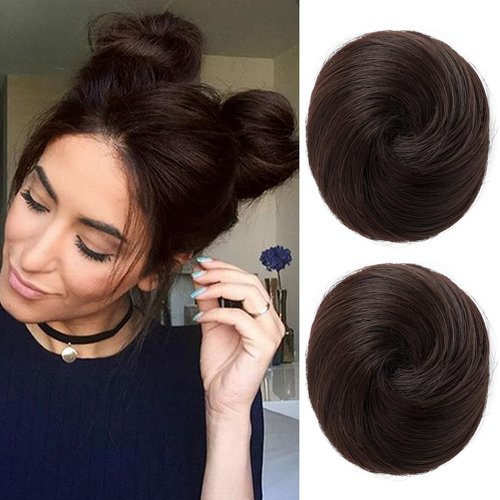 REECHO 2 PCS Mini Claw Clip in Messy &amp; Cat Ears Hair Bun Extensions HB001 Wig Accessory Updo Hair...