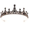 Lurrose Baroque Queen Crown Wedding Bridal Tiara Black Rhinestones Baroque Halloween Costume Prom Pageant Tiara for Women