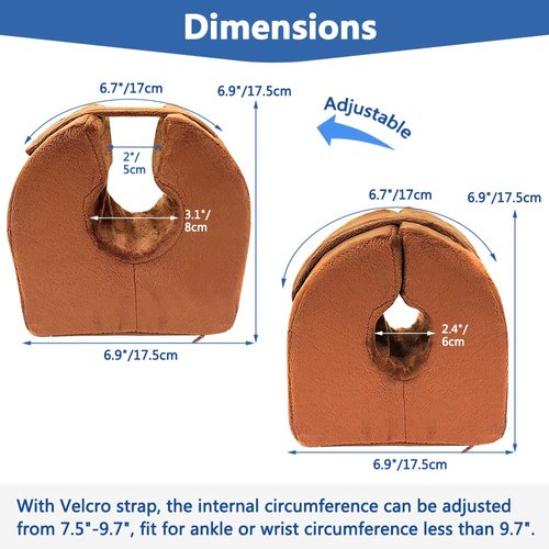 Ankle Elevation Pillow Foot Heel Protector for Pressure Sores Foot Pillow for Elevation Ankle Cushion Heel Elevator Foot Ankle Support Pillow for Sleeping Ankle Protector for Bed Sores (Brown, 1 PCS)