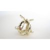 Generic Small gold metal and pearl seashell hair claw clip bridal clip