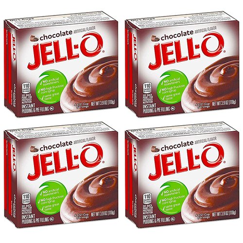 Jell-O Chocolate Instant Pudding & Pie Filling, 3.9 Ounce (Pack of 4)