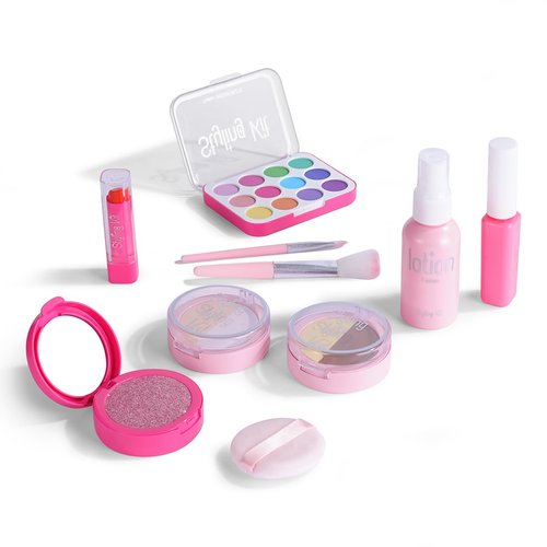 JXJ Pink Pretend Makeup Toy Set for Little Girls - Dress Up Fun for 2-8 Year Olds - Includes Nail...