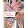 Quaferen Clear Square Nail Tips, 504PCS 3XL Long No C Curve Nail Tips Square, Half Cover Flat Tapered Square Straight Gel Acrylic Nail Tips False Nails for DIY Nail Art Salon