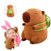 Emoin Capybara Plush Toys Kawaii Capybara Plushies with Turtle Backpack Soft Brown Capybara Stuffed Animals Capybara Gifts Doll Pillow for Baby Boys Girls Toys - 9Inch