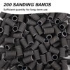 Rolybag Sanding Bands for Nail Drill 240 Grit Extreme Fine Nail Sanding Bands 200Pcs Black Professional Sanding Bands and 2Pcs Nail Drill Bits for Manicures and Pedicure