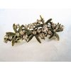 Generic Bronze gold or silver flower leaf crystal hair clip barrette bridal hair clip (Primary color: Silver/clear crystal)