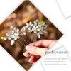 Catery Flower Wedding Bride Hair Pins Pearl Bridal Hair Pieces Crystal Hair Clips Silver Hair Accessories for Women Pack of 2 (Silver)