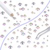 LPBeads 6000 Pieces Clear AB Non Hotfix Rhinestones 6 Sizes Round Crystal Glass Flat Back Rhinestones with Tweezers and Picking Pen for Nail Art Crafts Clothes Bags DIY