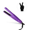 AmoVee Mini Flat Iron Smart Ceramic Tourmaline Hair Straightener Negative Ionic Technology with Heat Resistant Glove for Travel, 1/2 Inch, 110V - 240V, Purple