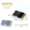 PROPOG Bobby Pins 200 Pcs, Hair Pins for Buns & Updos Hair Accessories Bobby Pin Metal Hair Pin with Storage Box Hairpins for Women and Girls (Black Gold Brown Silver)