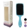 Nora Ross Boar Bristle & Nylon Paddle Hair Brush for Women with Fine, Thin & Thick Hair | Detangling, Shine Enhancing Hair Brush (Black)