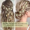YISSION 20Pcs Mini Pearl Flower Hair Clips Cute Rhinestone Hair Pins Small Decorative Hair Clips Wedding Hair Barrettes Green Flower Hair Clips Bridal Hair Accessories for Girls Women