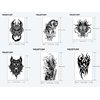 INKARTLINK Tattoo Tech, 6 Sheets Semi Permanent Tattoo, Adult Art Design Temporary Tattoos, Lasts 1-2 Weeks, Waterproof, Realistic Look, No Adhesive, No Reflection (Koi, Suan Ni, Flame Totem Design)