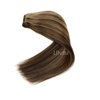 Sew in Hair Extensions Real Human Hair, Dark Brown Balayage Ash Brown Hair Extensions Real Human Hair Bundles Weft Hair Extensions Human Hair 100G 18 Inch Hand Tied Weft Hair Extensions Human Hair