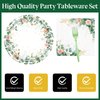 72 Pcs Floral Paper Plates and Napkins Party Supplies, Sage Green Party Plates and Napkins Tableware Set for Spring Summer Picnic Wedding Birthday Baby Shower Tea Party Decorations Serves 24 (Floral)