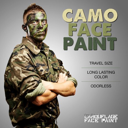 Bobbie Weiner 3 Woodland Face Paint Sticks Kit, Camouflage