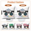 Monster Trucks Pillow Covers, Throw Pillow Covers 18x18, Pack of 4 Zipper Pillow Cases, Firetruck Garbage Truck Ambulance Police Car Pillow Protectors, Bed Playroom Nursery Boys Room Decor Pillowcase