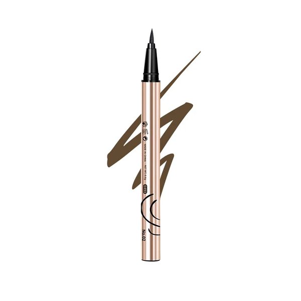 MENOW Long Lasting Waterproof Liquid Eyeliner Pencil, Soft Brush Tip with Quick Dry Formula, Sweat Resistant and Smudge Proof Private Label Straight Liner Pen, Brown