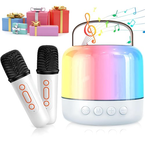 Mini Karaoke Machine for Kids Adult: 2MIC Portable Bluetooth Speaker with Wireless Microphone - Karaoke for Girls Age 4 5 6 7 8 9 10 11+ Year Old Birthday Christmas Party Gifts Supplies (2 MIC)