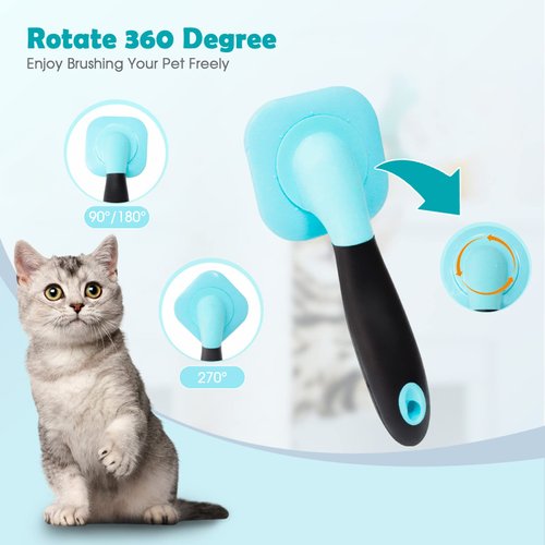 Slicker Brush, PETPAWJOY Dog Brush Gently Cleaning Pin Brush for Shedding Dog Hair Brush for Small Dogs Puppy Yorkie Poodle Rabbits Cats