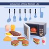 Cuterabit Kids Microwave Toy with Light and Sound, Realistic Toy Kitchen Appliances, Play Kitchen Accessories and Play Food for Toddlers 3 Year Old Up Girls Boys, Blue