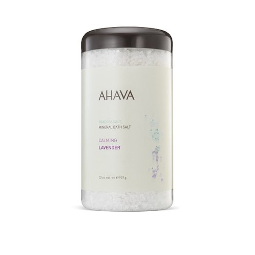 AHAVA Dead Sea Mineral Bath Salt, Calming Lavender - Intense Relaxation for Body & Mind, Elevates Moisture, Softens & Eases Sore Muscles, Enriched by Exclusive Dead Sea Salt & Osmoter blend, 32 Oz