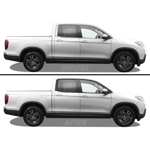SlickMod Chrome Delete Blackout Vinyl Overlay for 2017-2024 Honda Ridgeline Window Trim (Gloss Black)