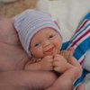 7 Inch Mini Reborn Baby Dolls，Silicone Full Body Baby Soft Skin Mini Realistic Newborn Baby Dolls Real Life Tiny Baby Doll with Feeding Accessories& Gift Box-Boy