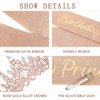 CAVETEE Princess Crown and Birthday Princess Sash, Birthday Tiara with Glitter Sash for Princess Party Decorations Happy Birthday Accessories Birthday Crown and Tiara for Women Girls (Rose Gold)