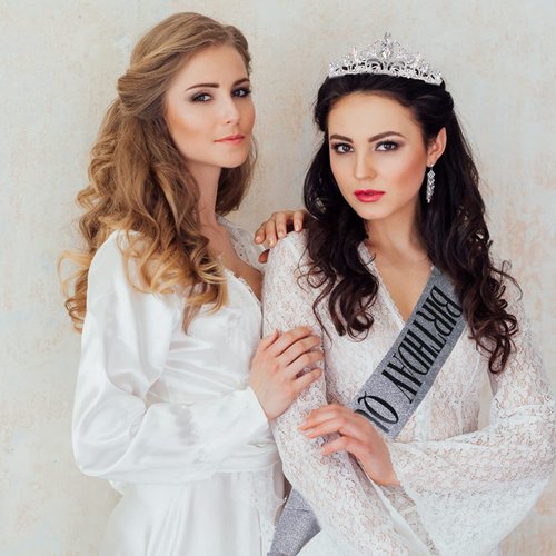 Rhinestone Tiara for Birthday Girl, Silver Crown with Sash for Women