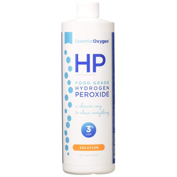 Essential Oxygen Hydrogen Peroxide 3%, Food Grade, 16 Ounces (Pack of 1)