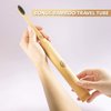 GREENZLA Bamboo Toothbrush (4 Pack) with Travel Case & Charcoal Dental Floss | BPA Free Soft Bristles | Eco-Friendly, Natural Bamboo Toothbrush Set | Biodegradable & Compostable Wooden Toothbrushes