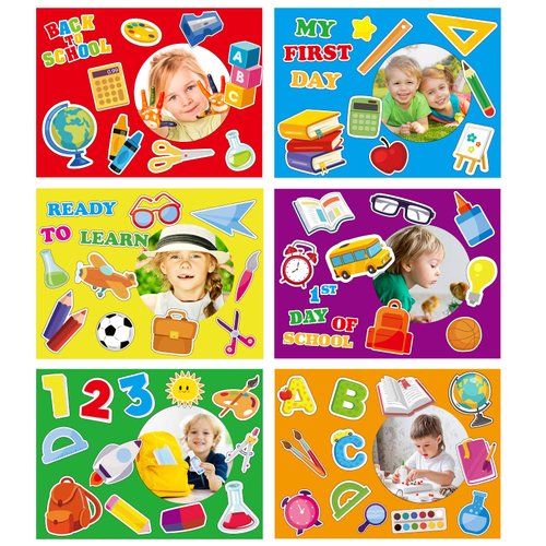chiazllta 30 Pcs First Day of School Craft Kits for Kindergarten Kids Back to School DIY Picture Frame Craft My First Day Art Craft Home Preschool Classroom Indoor Activities Game Party Favors Decors