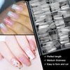 AORAEM Square Nail Tips 600 PCS Artificial Full Cover Nail Tips Soft Clear Nail Tips 12 Sizes Acrylic Medium Square Press on Nails Tapered Square False Nails with Box for Home DIY Nail Salon