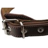 Genuine Leather Braided Studded Dog Collar, Soft Suede Padded Brown 1.5" Wide. Fits 17"-21" Neck.