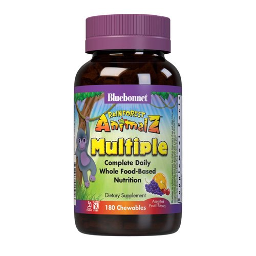 Bluebonnet Nutrition Rainforest Animalz Whole Food Based Multiple Chewable Tablet, Kids Multivita...
