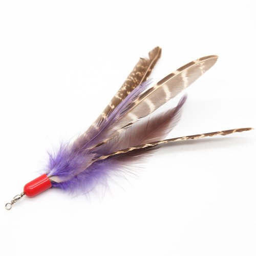 WAOHAMㅤ Cat Feather Toy- Cat Toy Wand Replacement Feathers, Cat Wand Attachments Toy, Cat Feather Toy Refill, Interaction Feather Cat Toy for Cats(Purple)