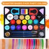 Face Body Paint Kit for Kids, 18 Colors Face Painting Kits, Halloween Easter Professional Makeup Kit with Tattoo Stickers, Template, Hair Clip, Brush, Cotton Pad for Party, Cosplay, Performances