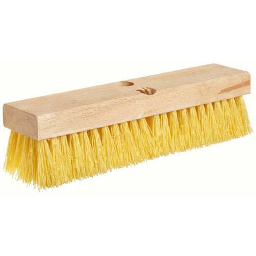 Weiler 44438 12" Block Size, 6 X 20 No. Of Rows, Wood Block, Polypropylene Fill, Deck Scrub Brush, Yellow