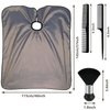 FEBSNOW Professional Hair Cutting Cape with Neck Duster Brush, Salon Barber Cape, Hair Cutting Accessories (Gray)