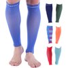 Doc Miller Calf Compression Sleeve Men and Women - 20-30mmHg Shin Splint Compression Sleeve Recover Varicose Veins, Torn Calf and Pain Relief - 1 Pair Calf Sleeves Blue Color - Small Size