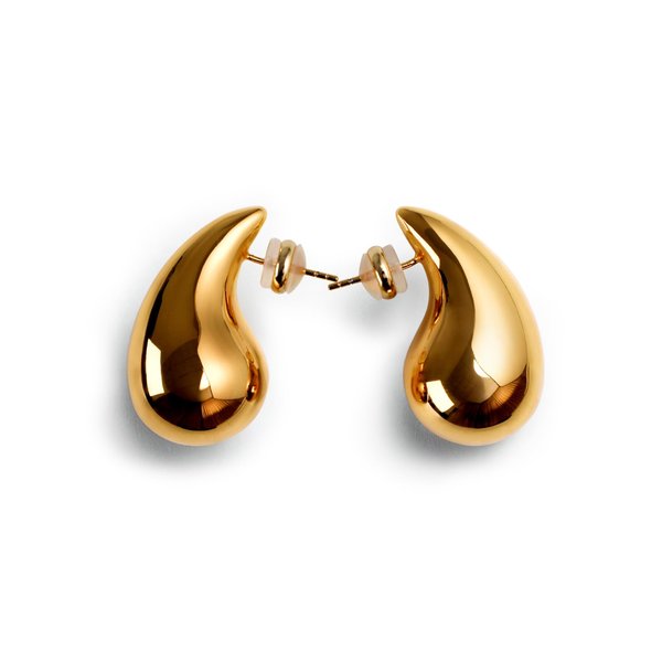 24K Gold Teardrop Earrings for Women Chunky Gold Plated Waterdrop Earrings Trendy Jewelry for Women