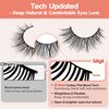 Wispy Lashes False Eyelashes Cat Eye Fluffy Lashes Siligli Mink Eyelashes Thinner Band 3D Volume Natural Lahses 15mm Eye Lashes Curly 7 Pair