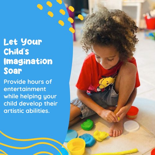 Modeling Clay for Kids - 12 Super Soft & 100% Natural Kids Modeling Clay Doughs Made from Wheat Flour - 100g Per Can of Reusable & Vibrant Kids Clay Modeling Kit for Ages 3+ by Marie’s Kids