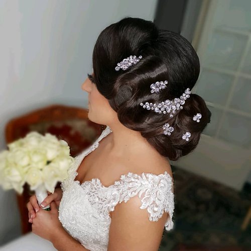 ULAPAN Wedding Hair Combs Crystal Bridal Head Pieces Hair Pins Rhinestones for Brides Bridesmaid Womens Hair Accessories (Silver Set)