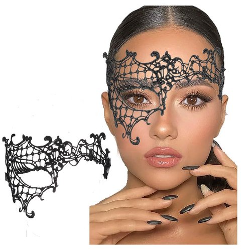 Blindery Lace Eye Mask Costume Mask Lace Masquerade Mask Women Party Ball Venetian Masks for Ball Proms and Party (half mask)